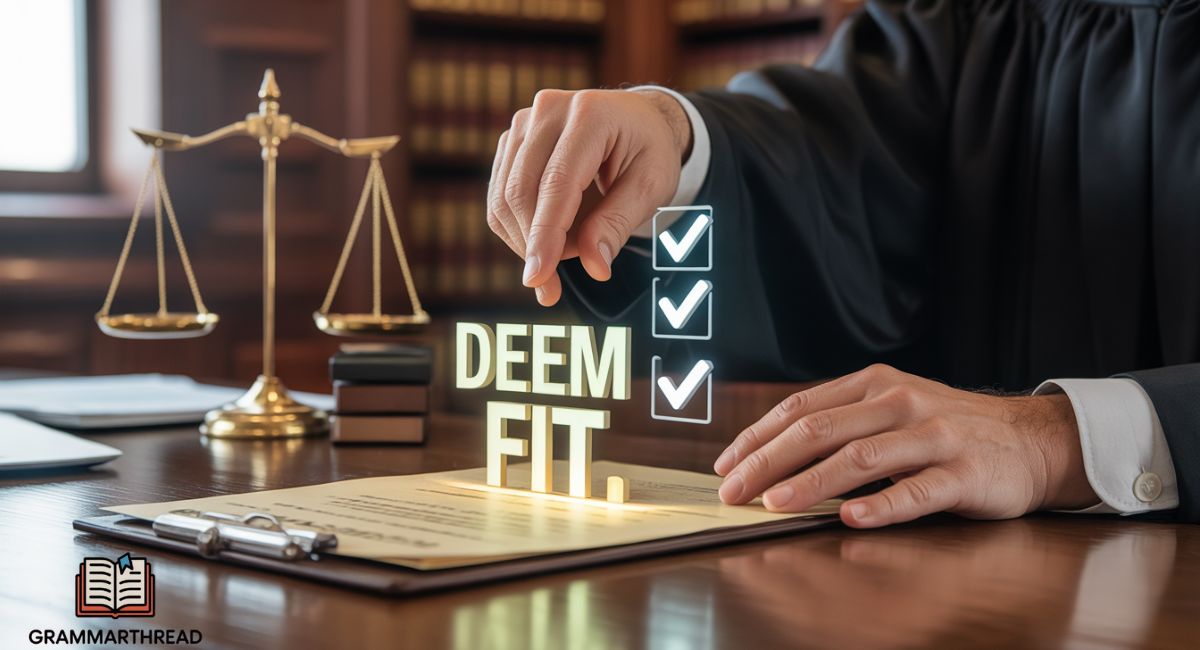 “Deem Fit”: Meaning, Legal Usage & Real-Life Applications