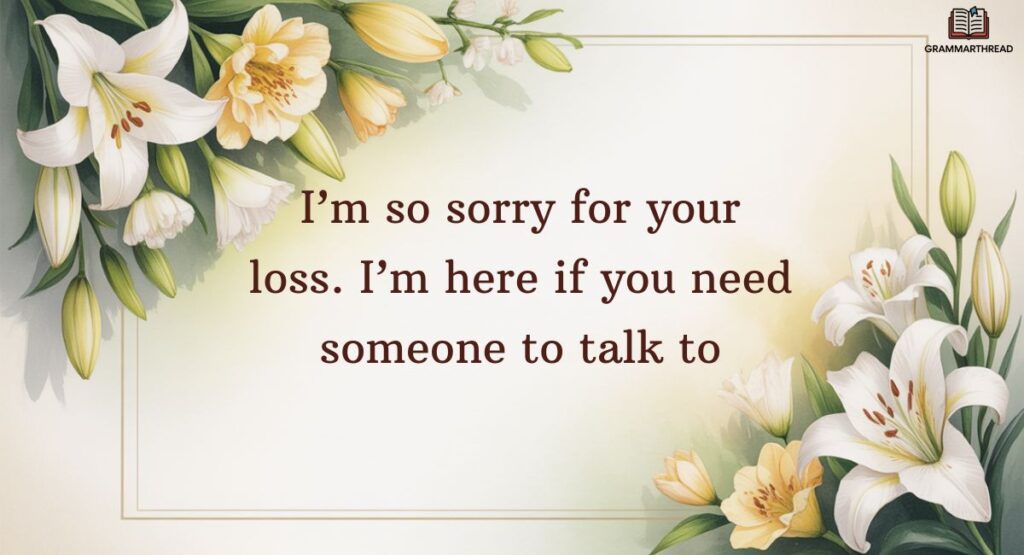 Condolences for a Friend